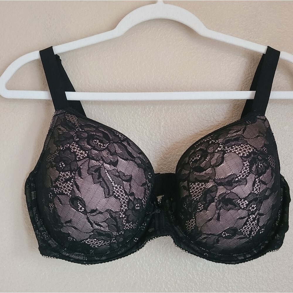 wacoal lace finesse t-shirt bra style number 853201 black 36ddd